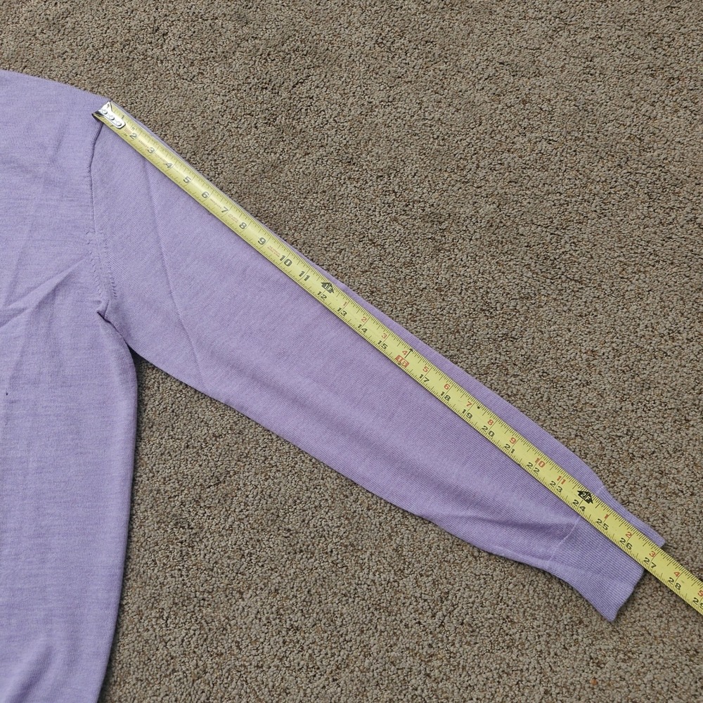 J.Crew Mens Medium Tall Italian Merino Wool Crewneck Sweater Heather Lilac G8278 - Picture 8 of 12